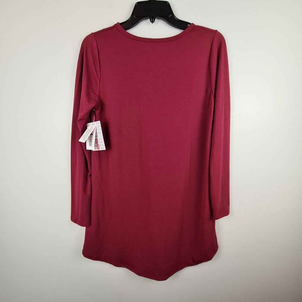 LuLaRoe Women's Lynnae Long Sleeve Top Size Small In Berry Tunic Comfort Round - Picture 7 of 7